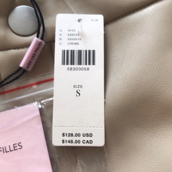 NWT ANTHROPOLOGIE AVEC LES FILLES BEIGE FAUX LEATHER HIGH RISE SKINNY PANTS - S - Picture 4 of 14